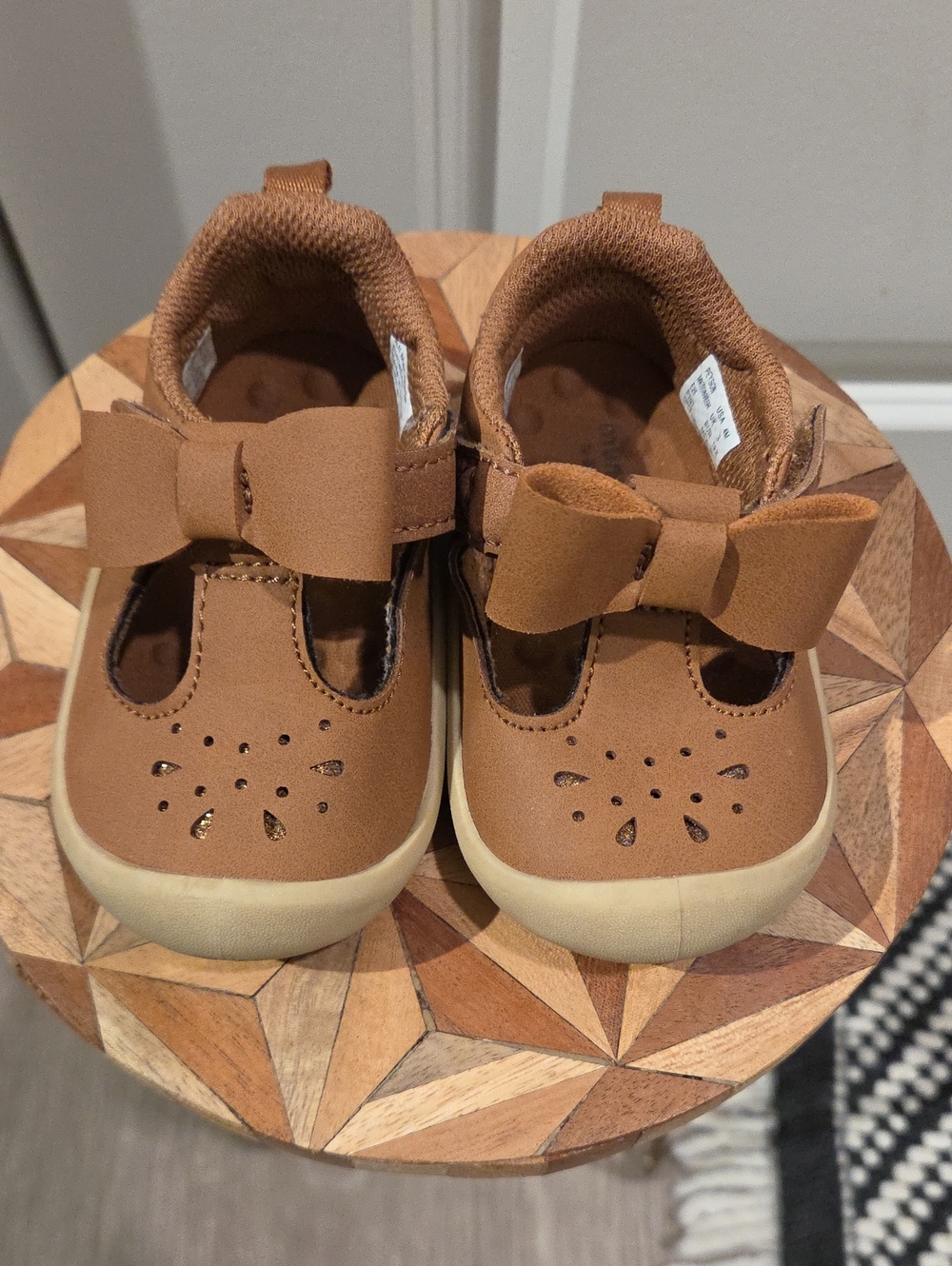 Stride Rite Toddler Mary Jane Shoes in Brown with Bow